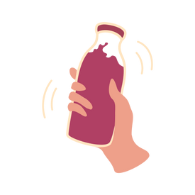 Brasser un smoothie dans une main